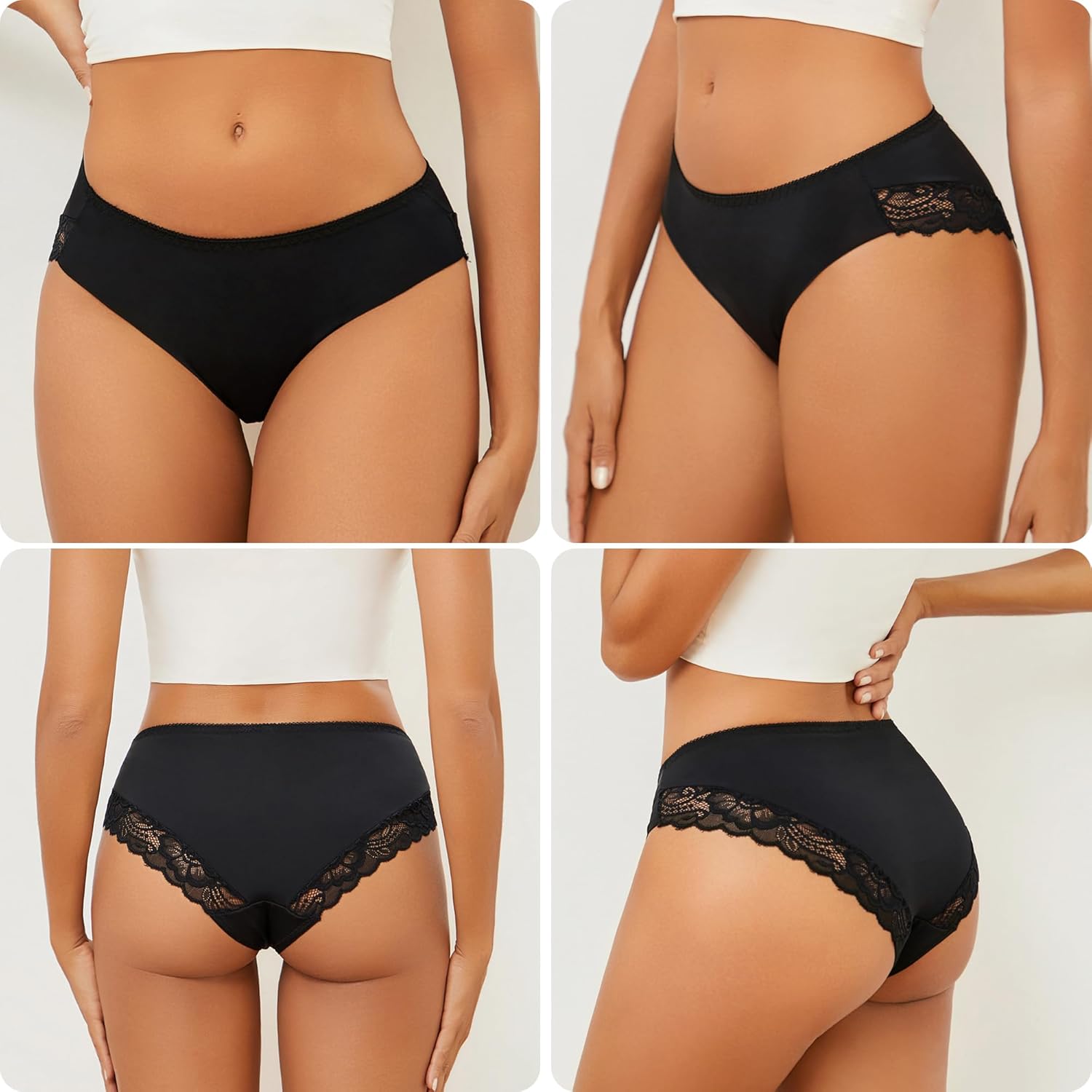 Seamless Cheeky No Show Underwear for Women Sexy Low Rise Bikini Ladies Panties 5 Pack S-L - Image 2