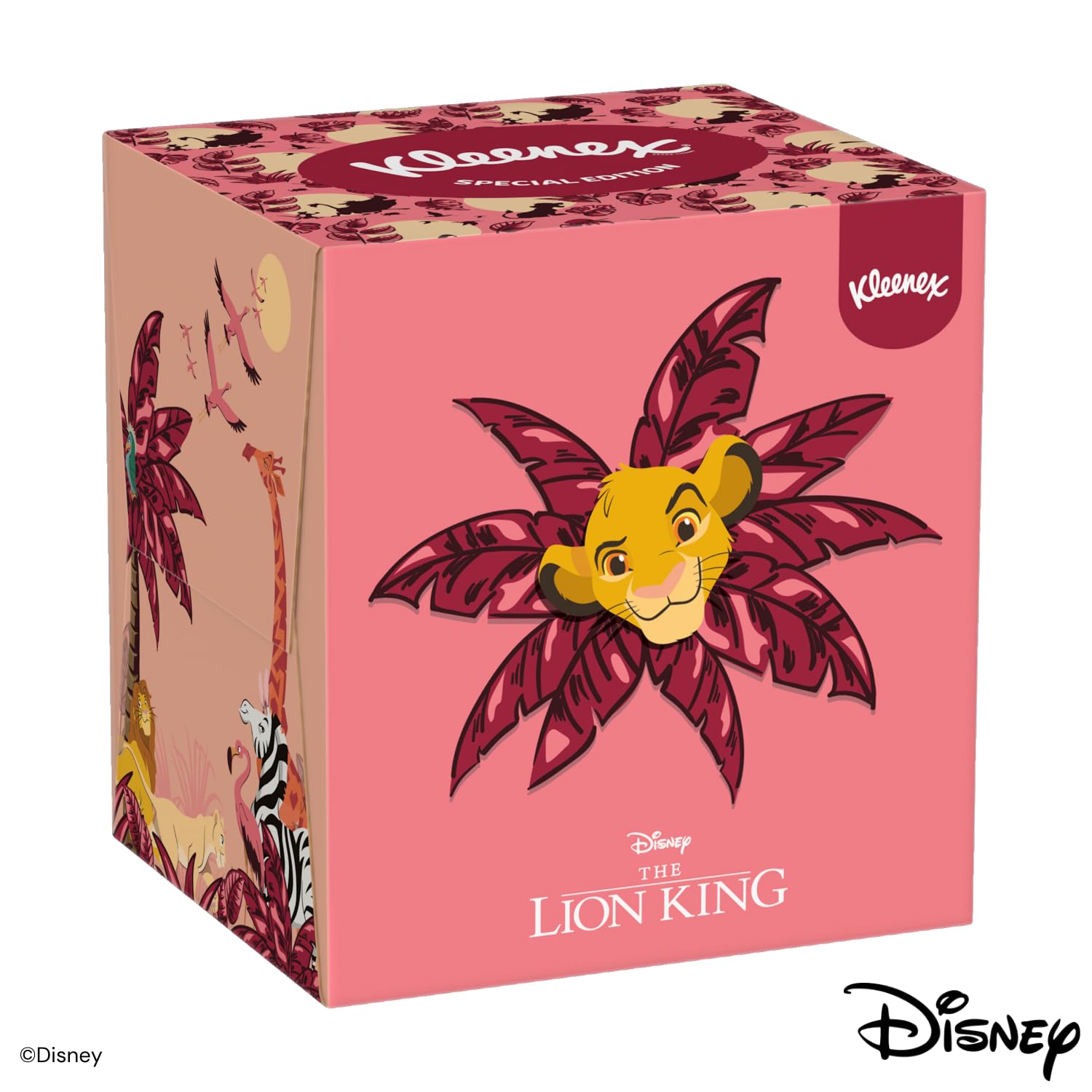 KLEENEX - Mouchoirs boîte cubique Disney (12 boites de 48 mouchoirs) - ludique avec les personnages préférés de vos enfants