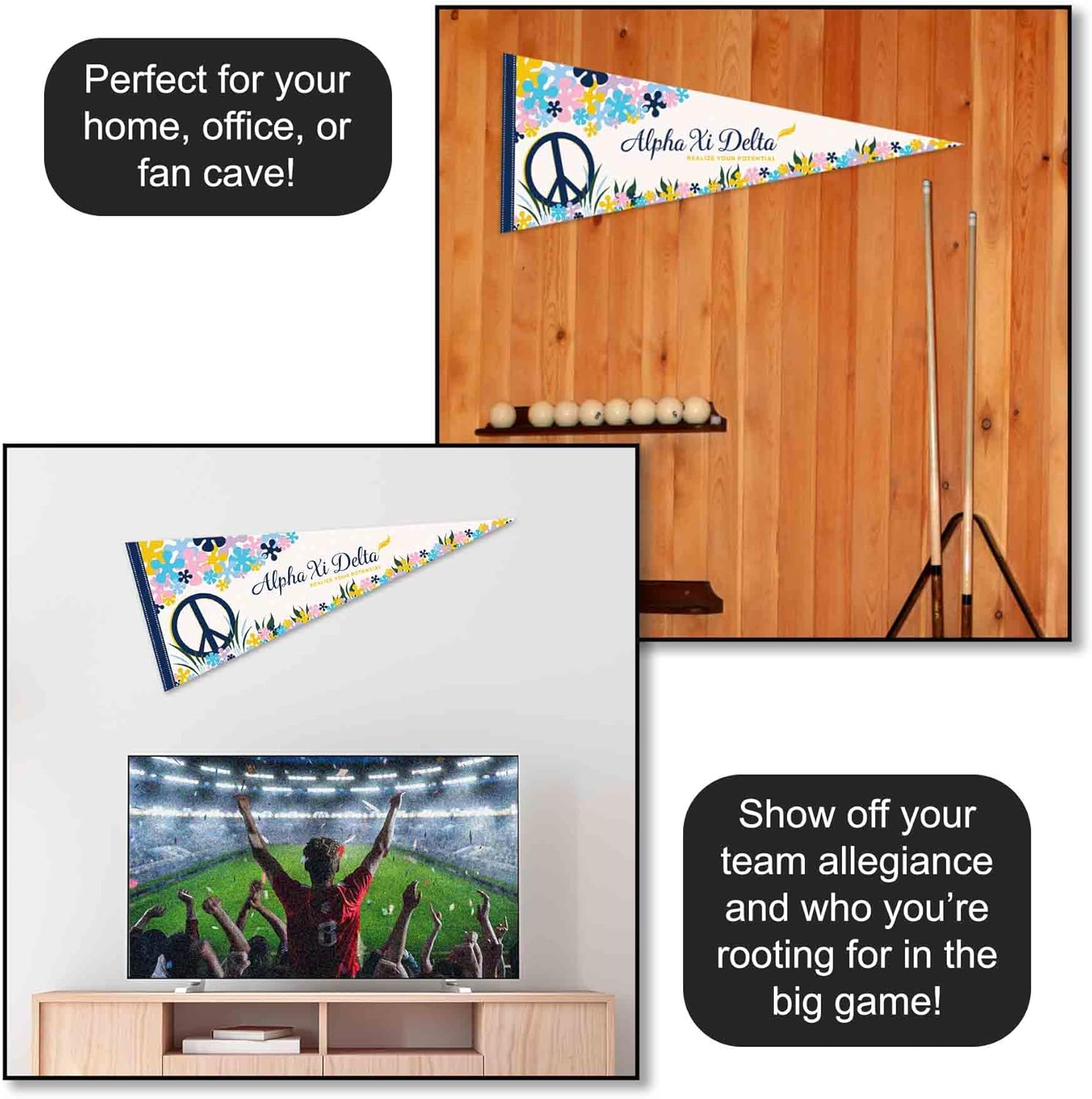 Alpha Xi Delta Greek Pennant Banner Flag