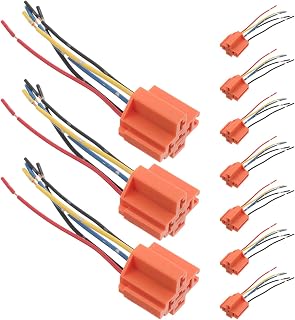Alipis 10 Conectores De Relé Para Automóviles Para Camiones Resistentes Al Agua De 5 Pines Para Motocicletas Amarillos