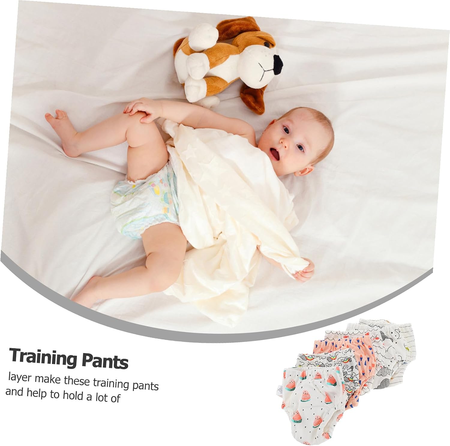 Reusable Training Pants for Toddlers Briefs Soft Breathable Non-Tight Elastic for Boys Girls Style