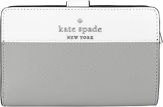 [ケイトスペード] 2つ折り財布 WLR00124 020 カラーブロック ミディアム コンパクト バイフォールド ウォレット グレー ホワイト 白 [並行輸入品]