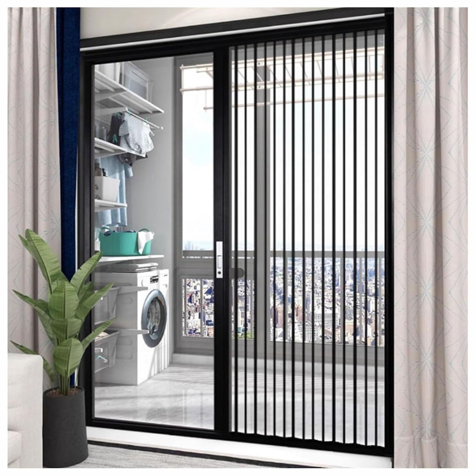 76'' 78'' 80'' 84'' Tall Transparent Crystal Panel Folding Sliding Door, Acrylic Locking Invisible Accordion Doors for Bathroom Toilet Bathroom Partition, Indoor Outdoor Clear Room Divider Door(105x20