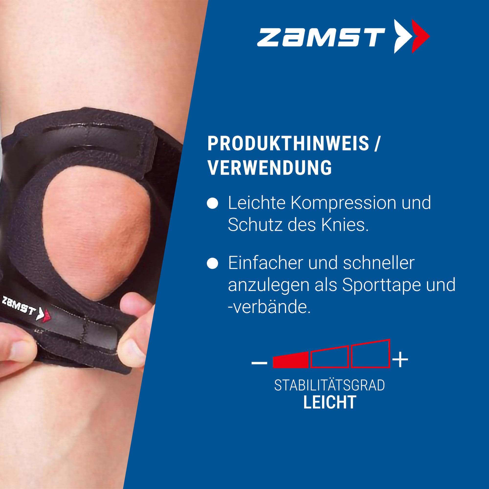 Zamst Filmista Knee S Orthese für Erwachsene, Unisex (L)