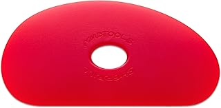 Mudtools Pottery Ribs – Shape 5 Polymer Rib (Red Very Soft), Traditional Kidney Shape for Slab Smoothing & Wheel Throwing (R5)