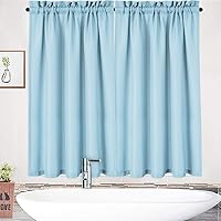 Vista 49 de NANAN Tier Curtains for Kitchen 24 Inch, Waffle Weave Textured Tailored Short Curtains for Bathroom Waterproof Window Covering Kitchen Cafe Curtains