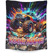 Personalized Truck Blanket for Boys - Cozy Flannel Throw for Kids