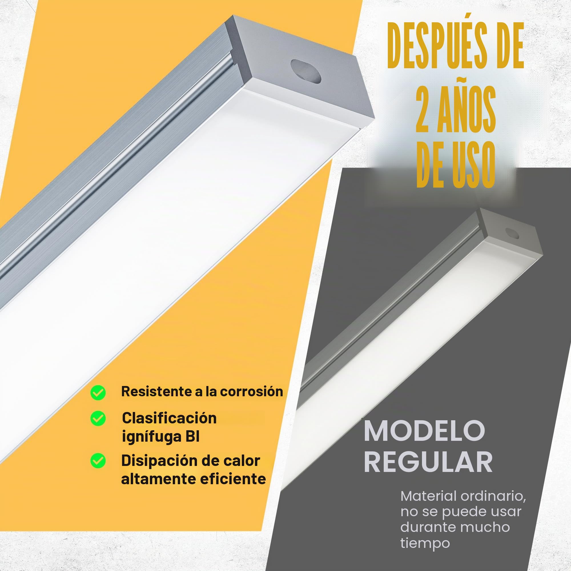 Perfil Aluminio Tira LED 2M 25 Piezas, Perfil Led Forma de U con Difusor led Blanco Leche, Canaleta led para Tiras de Hasta 17 mm, Tamaño 19.7 x 10 mm (25 * 2M(Total 50M))