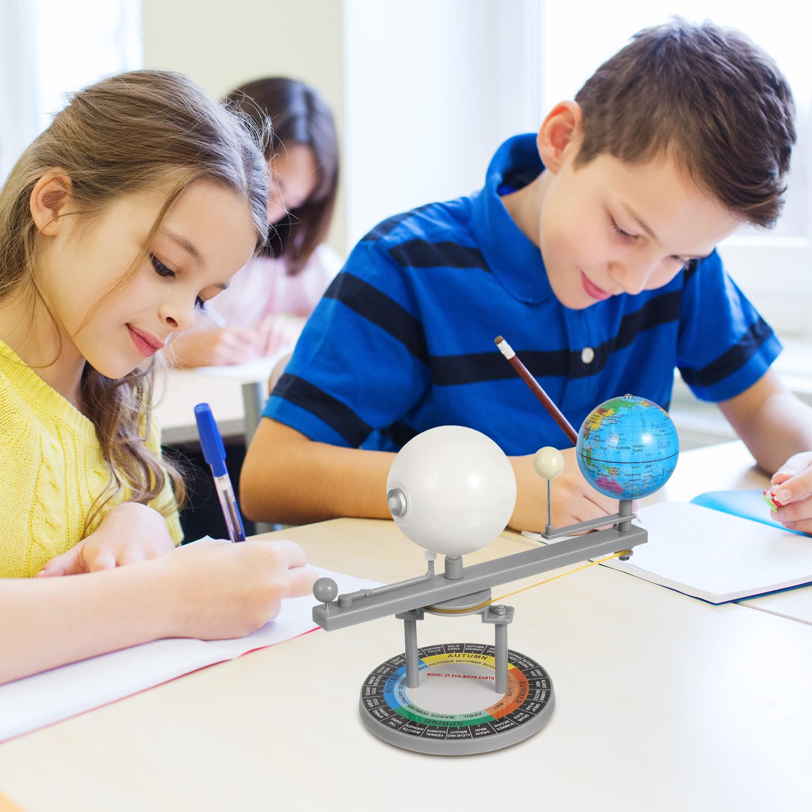 Modèle de globe terrestre du système solaire - Jouet pour réplique de la terre, lune, orbite planétaire, outil de science astronomique, enseignement pédagogique | Planet Toy Outil pédagogique