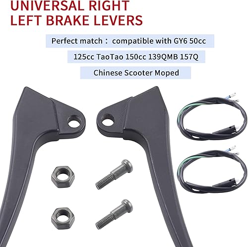 Miniatura 3 de Palanca de freno universal derecha izquierda apta para GY6 50cc 125cc 150cc 139QMB 157Q Roketa Jonway Taotao Scooter chino ciclomotor piezas