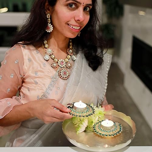 Miniatura 5 de LOVENSPIRE Portavelas de pavo real para festival de luz, decorativo en T para Diwali, Navidad, Hanukkah, regalo de Acción de Gracias, Moti