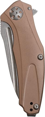 Miniatura 6 de Kershaw Natrix - Navaja de cobre (7006CU) hoja de punto de caída de 2.75 pulgadas con acero D2 lavado a la piedra mango de cobre pesado con herrajes