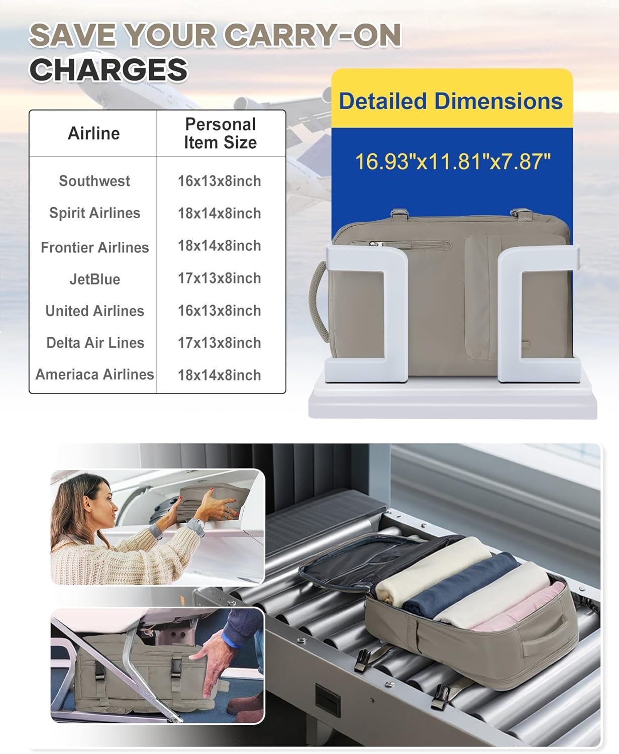 WONHOX Large Travel Backpack Carry on Flight Approved Laptop Work Business Backpack for Women Men Mochila de Viaje - Image 2