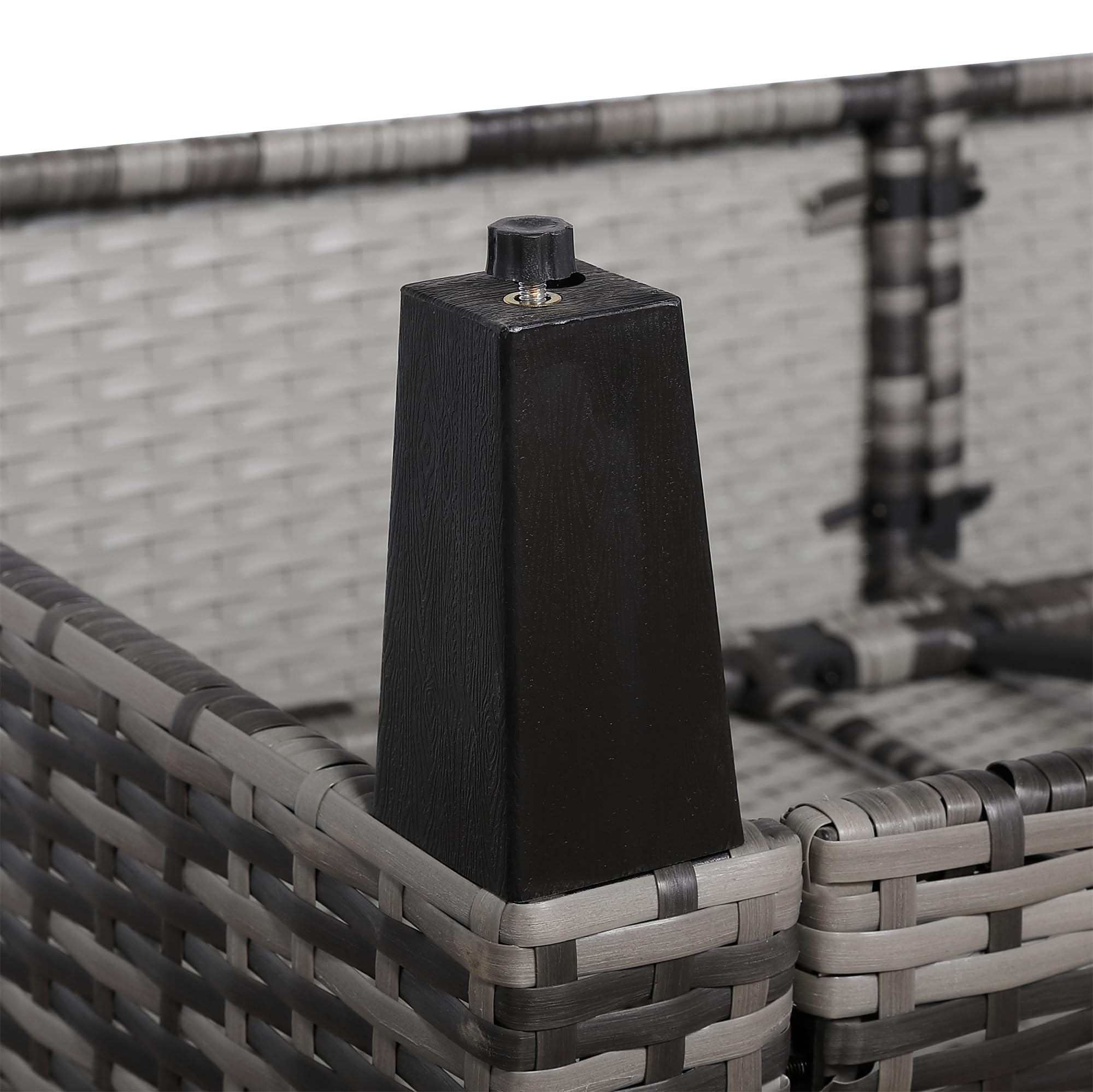 Rattan Park Sofás de Jardín de Poliratán – Conjunto Modular de Muebles de Exterior para Terraza y Patio (Gris, 1 Plaza)