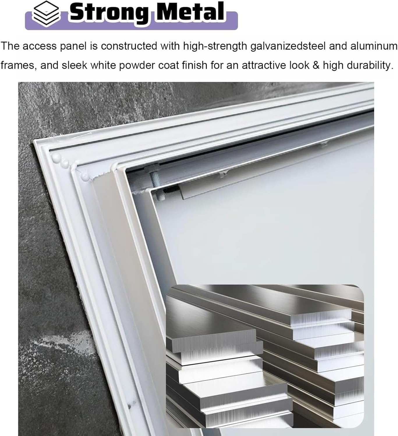 Access Panel for Drywall, 12 x 12,12x16,18x18,24x28,30x32,36x36in Push to Open Latch - Wall Hole Cover - Access Door - Plumbing - Heavy Durable Plastic White(16x36in (400x900mm))