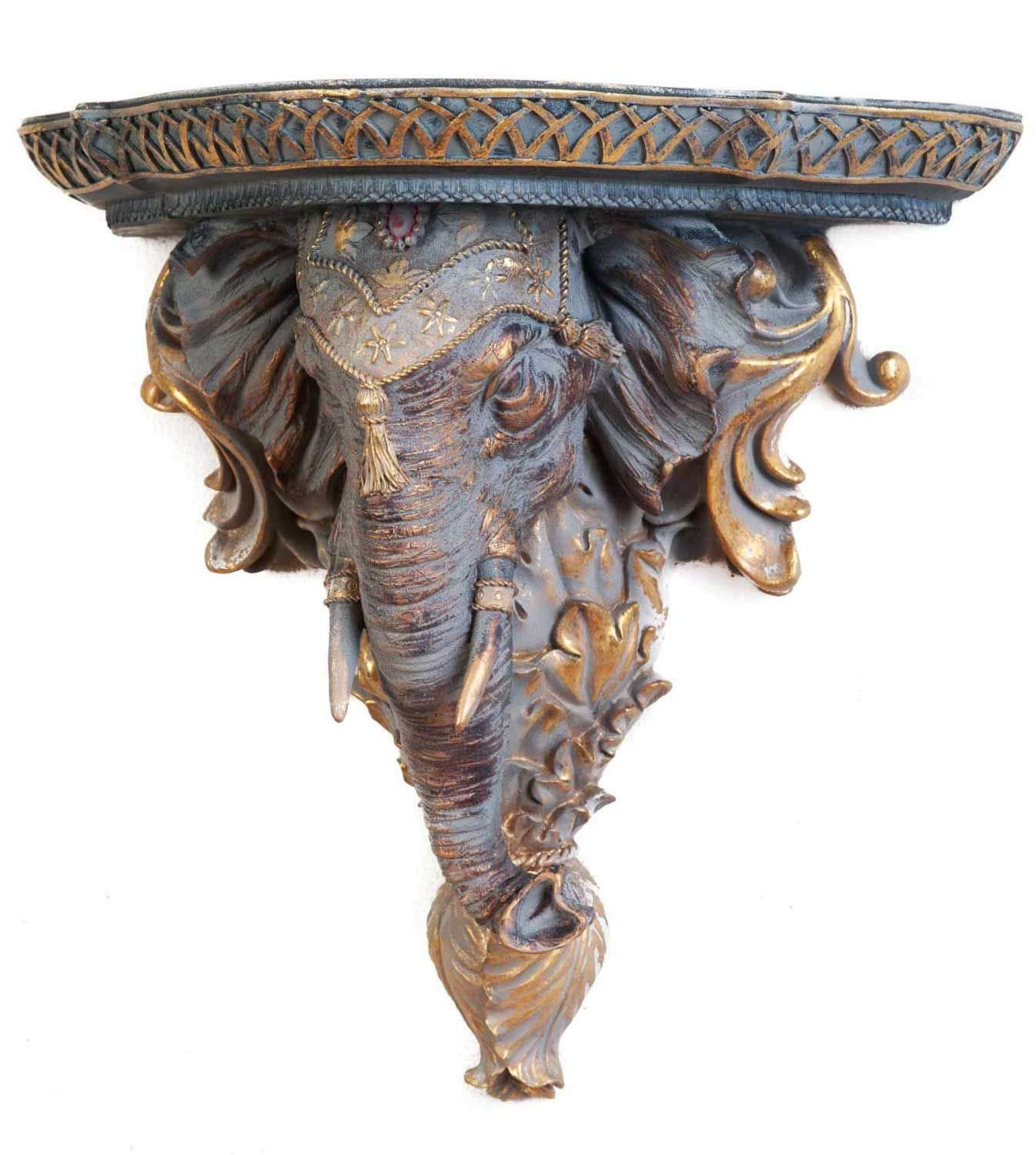 aubaho Elefant Konsole Regal Ablage Wandregal Wandkonsole im antik Stil Afrika Indien