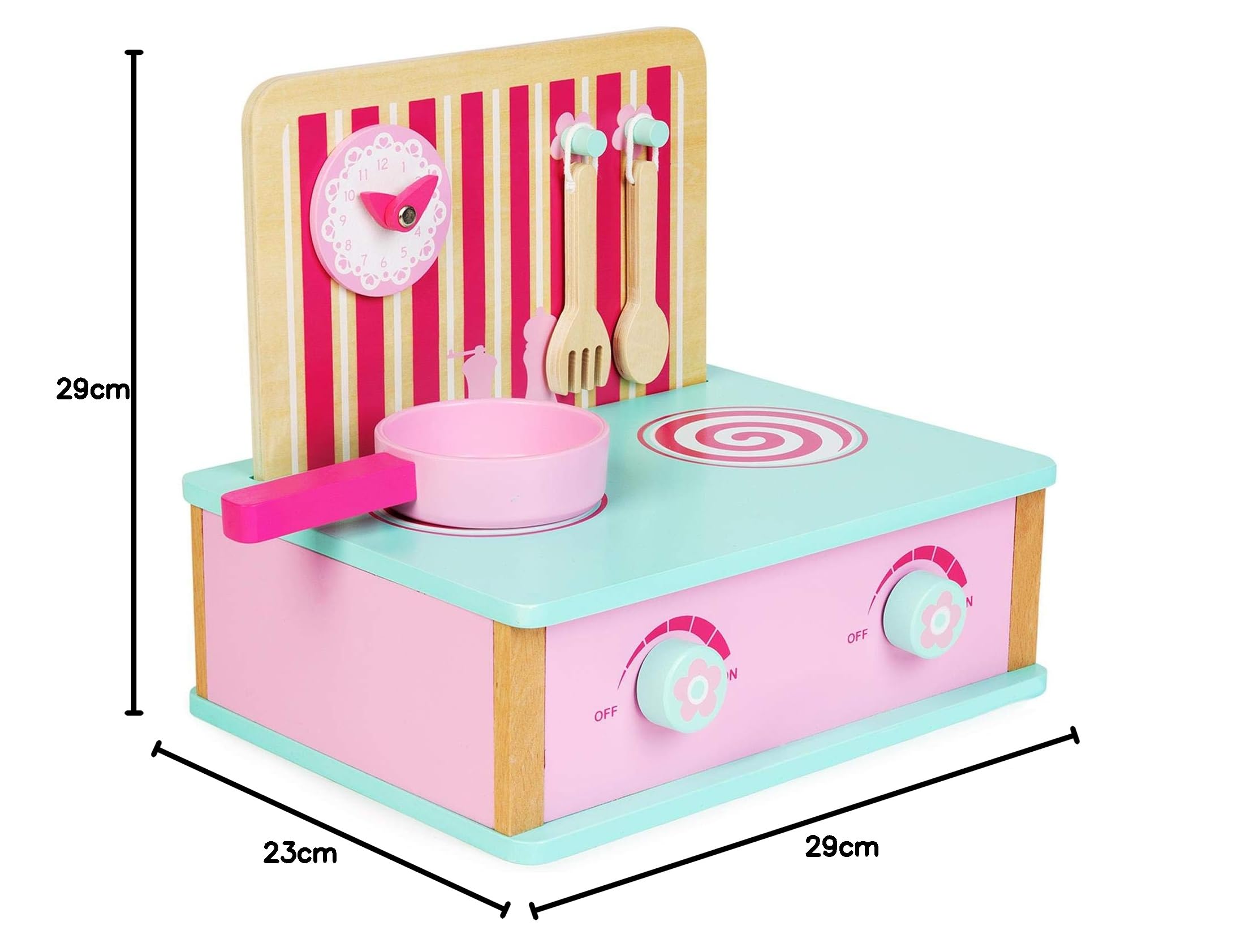 boppi Piano cottura in legno da tavolo per bambini, giocattolo da cucina per fingere di giocare a fornello, utensile da cucina e casseruola, giocattoli e accessori per bambini dai 3 anni in su