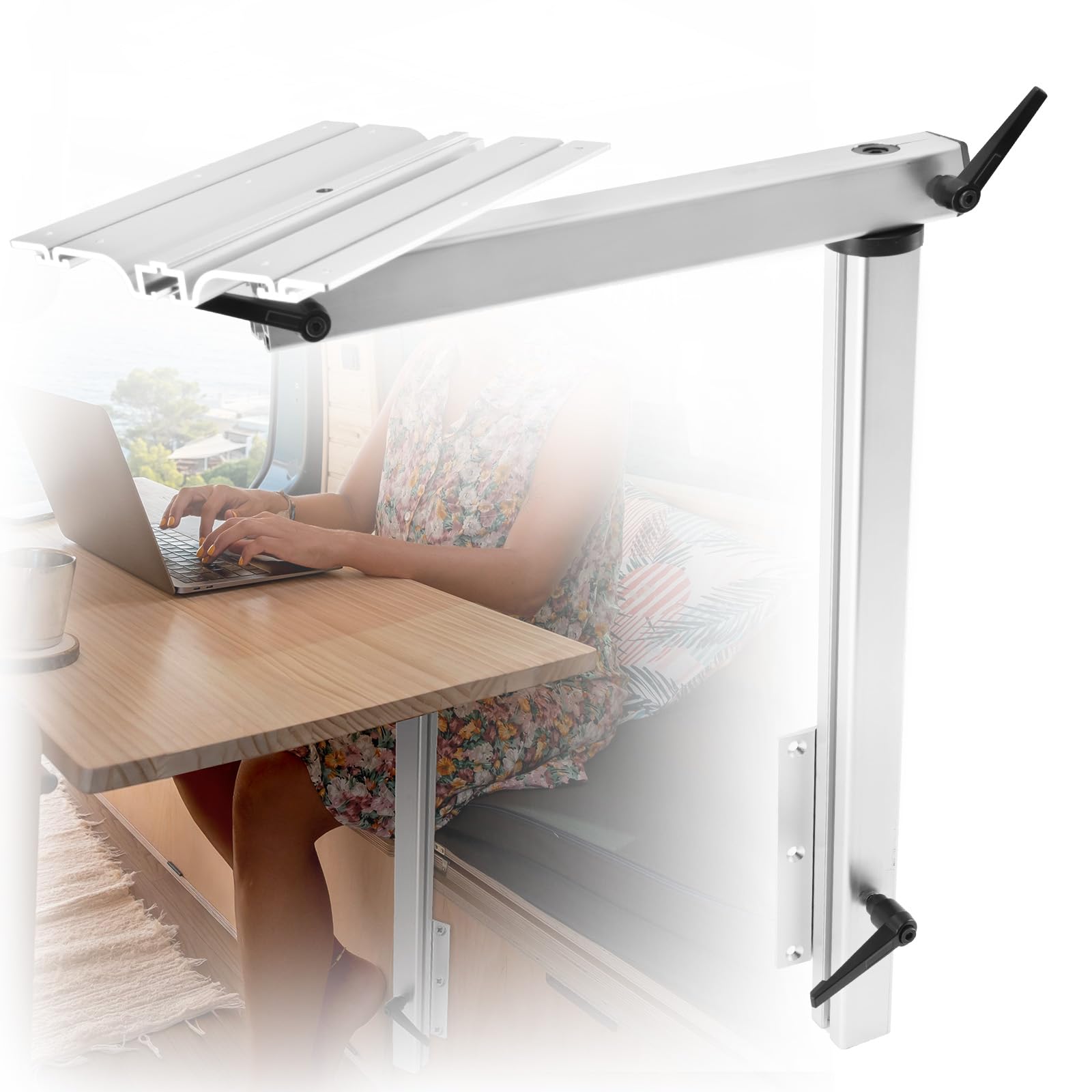 maxpeedingrods aluminum alloy removable table leg rv, 360 degree rotation lagun table mount height adjustable lagoon table bracket for rv caravan motorhome yachts