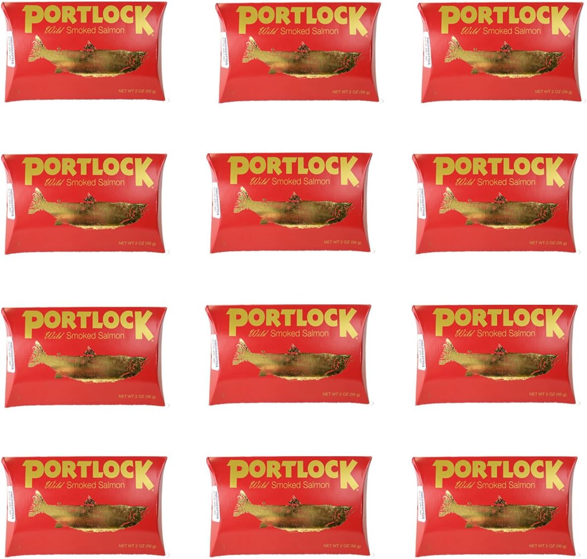 Portlock Wild Smoked Salmon - Kosher(Chof - K) - Net Weight 2 OZ - 12 Pack