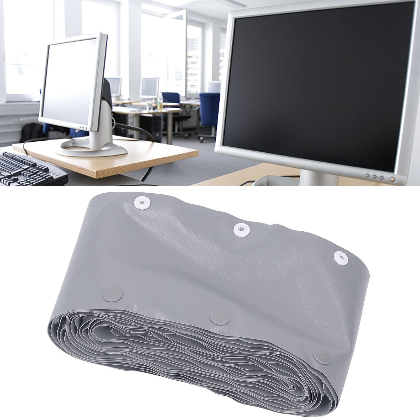 Manga para Cables con Botones a presión, Manguitos para el cableado y la gestión de Cables, Funda Protectora de cordón de PVC Retardante de Llama, diámetro de 25 mm para Equipos de (15M)