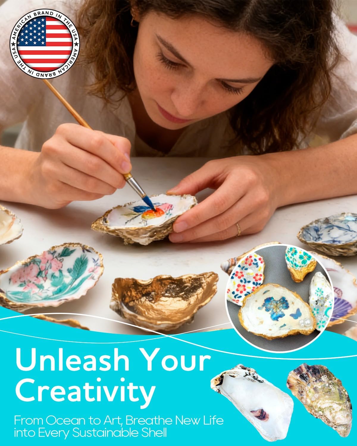 60Pack Flat Oyster Shells for Crafts, 3"-4" Large Natural Oyster Shells for DIY Art and Home Decor, Vase Filler and Festival Ornaments, Clean Odor-Free Sea Shells