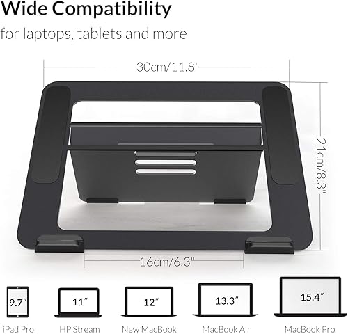 Miniatura 7 de Avantree YS104 - Soporte de refrigeración ajustable de aluminio para computadora portátil, soporte portátil para iPad, tableta y libro, elevador