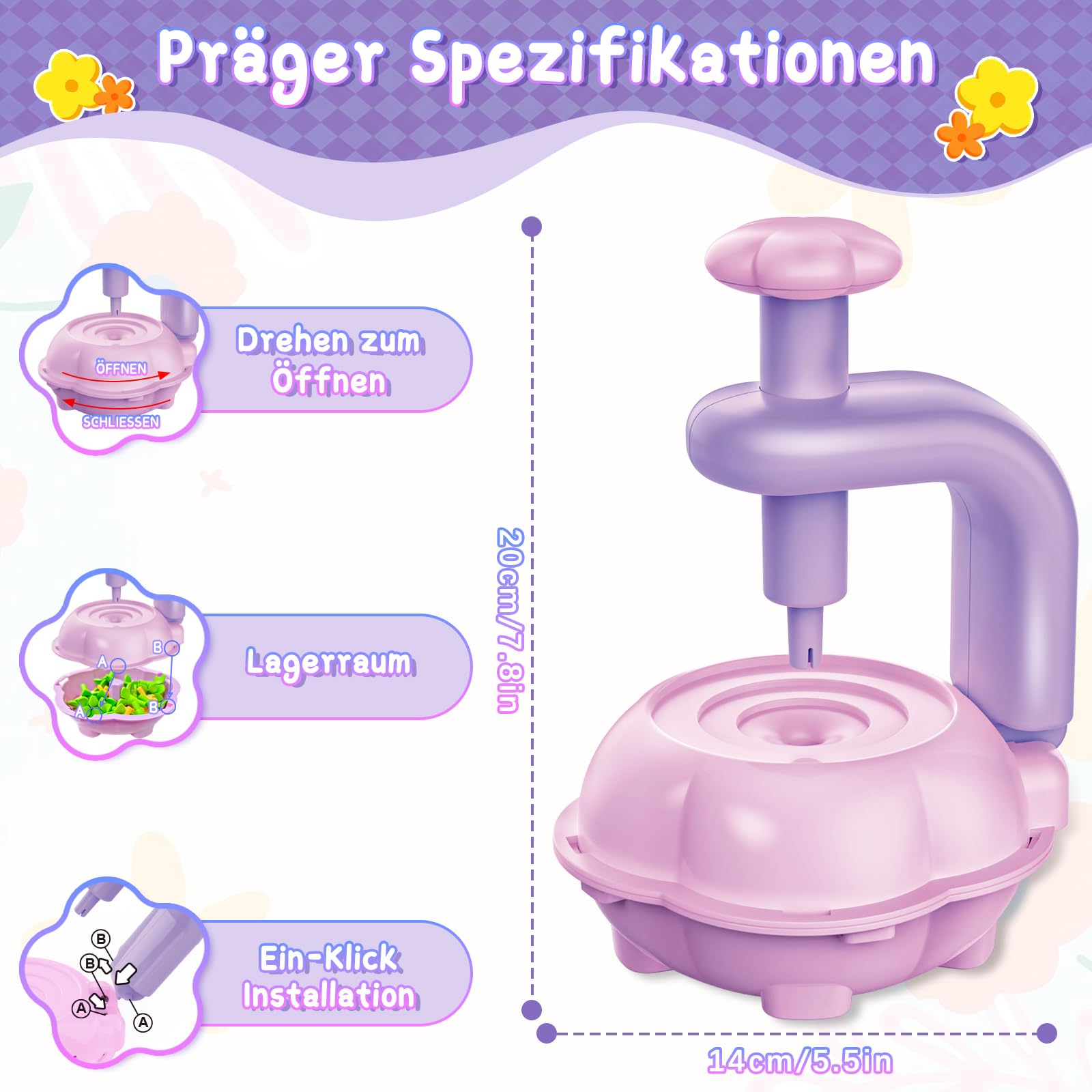Bastelset dzieci od 4 5 6 7 8 9 10 lat - Basteln dziewczyny 4 5 6 7 8 9 10 lat, DIY dzieci zabawki tkaniny kwiaty Bastel zestaw, Boże Narodzenie i urodziny prezent dziewczyny 4 5 6 7 8 lat