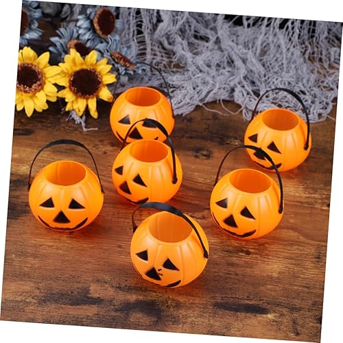 Miniatura 5 de 6pcs caramelo soporte calabaza cubo calabaza calabaza cubo mini niño Halloween decoración accesorios decorar linterna maquillaje Halloween