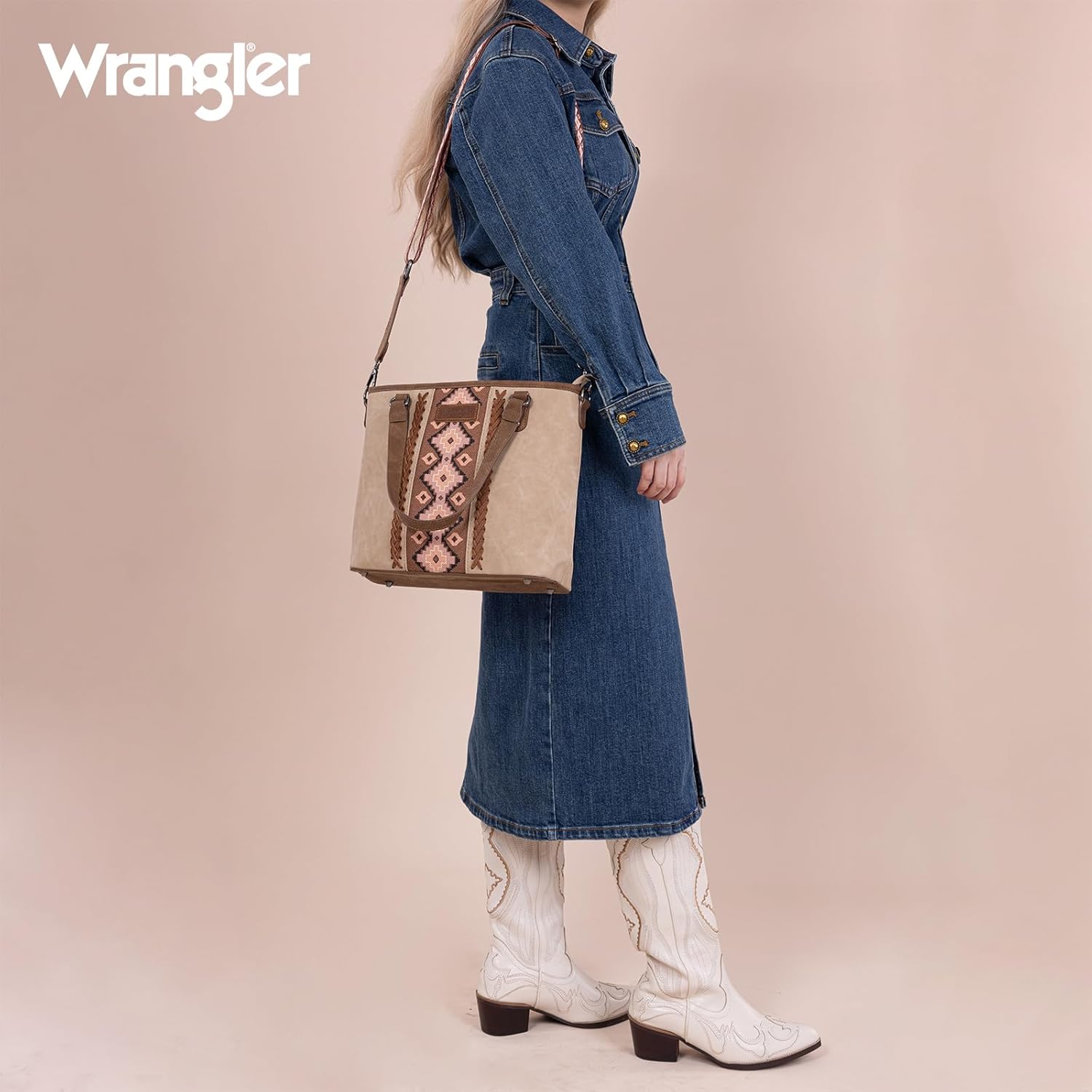 Montana West X Wrangler Tote Bag for Women Western Purses with Detachable Strap Medium Satchel Handbags | with Crossbody Strap - Image 7