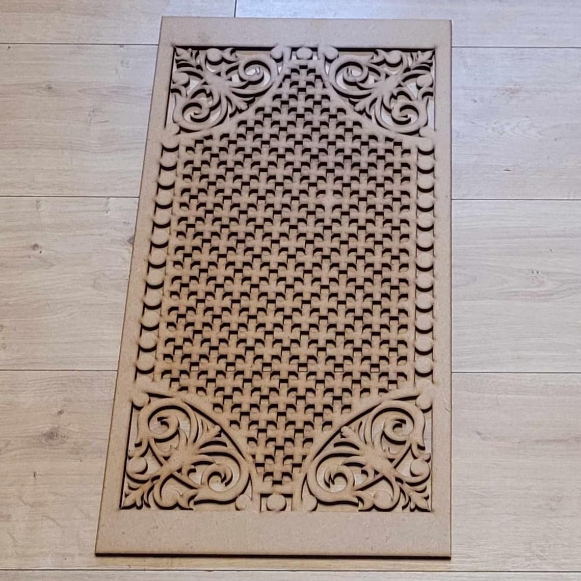 Haoser Trellis Decorative Screen Laser-Cut MDF Panel for Radiator Cabinet | Wall Art & Home Decor | Wooden Fretwork Panel | DIY Wall Panel | Moroccan Style Design (12 Inch)-image-37