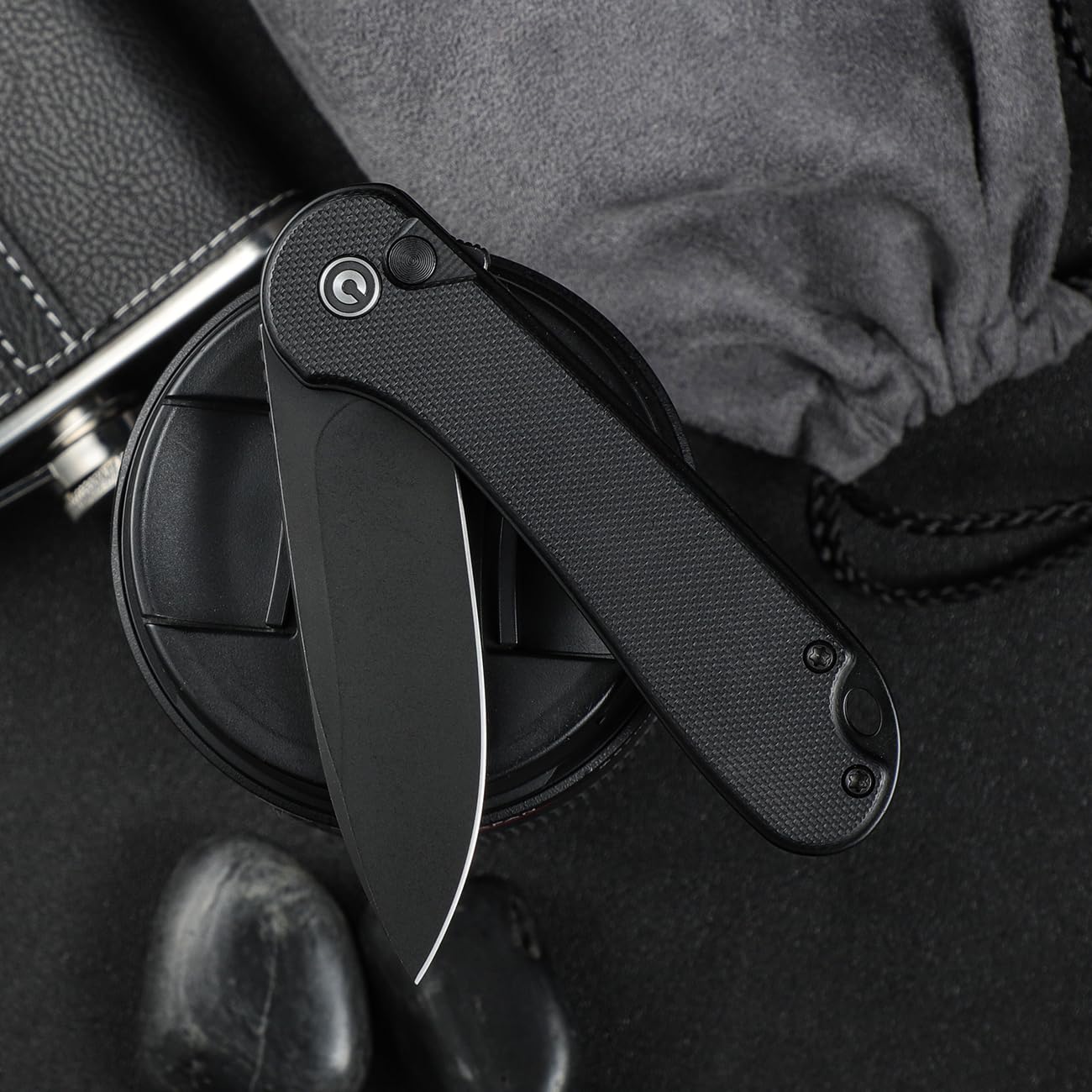 CIVIVI Elementum II Folding Pocket Knife with 7.51CM Nitro-V Blade & Black G-10 Handle, Outdoor Knife with Clip