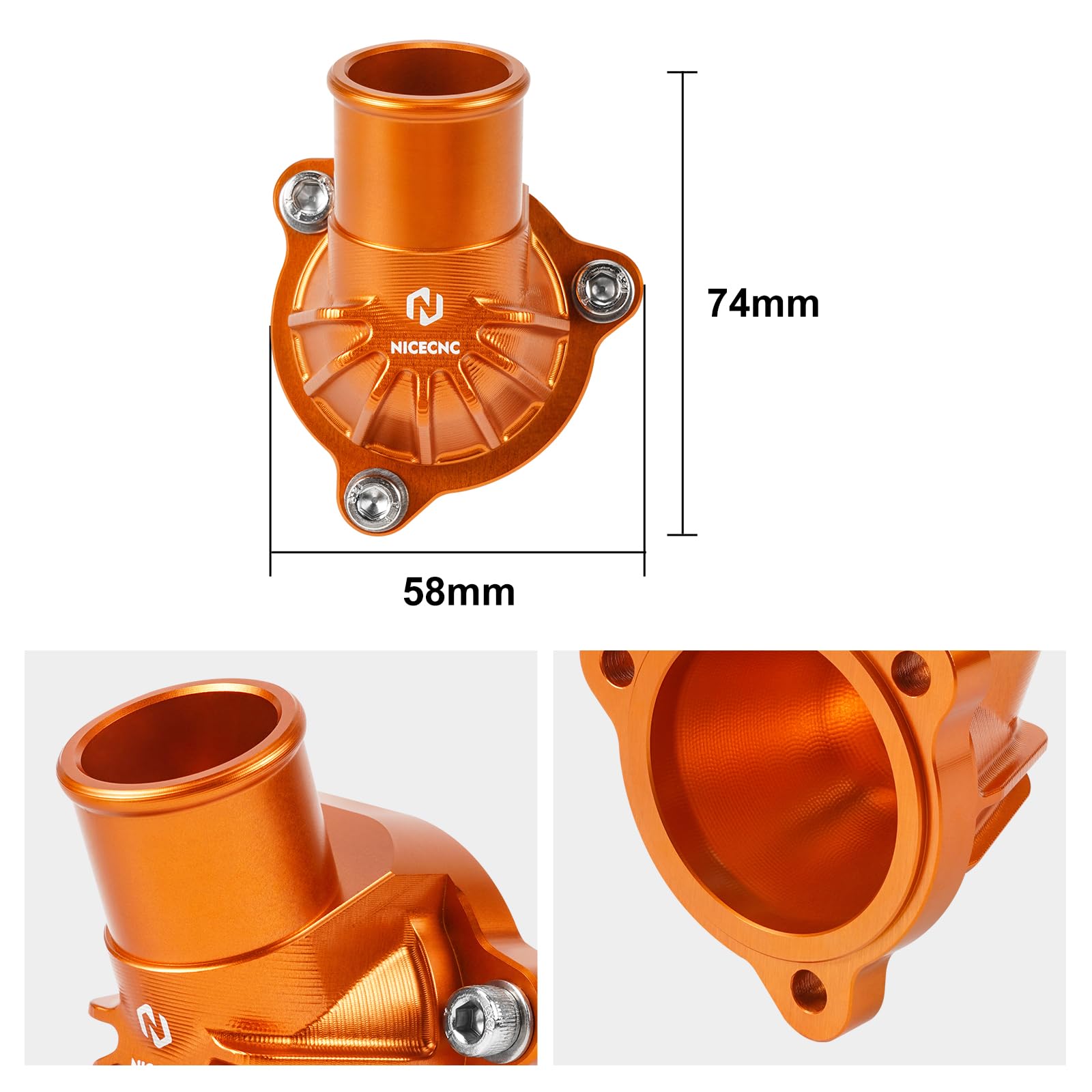 NICECNC Couvercle de boîtier de thermostatCompatibile with Norden 901/Expedition 2022-2024, 790 890 Duke/R 2018-2024, raccord de tuyau d'eau, remplacement pour 63535019000, 63535019200, voir