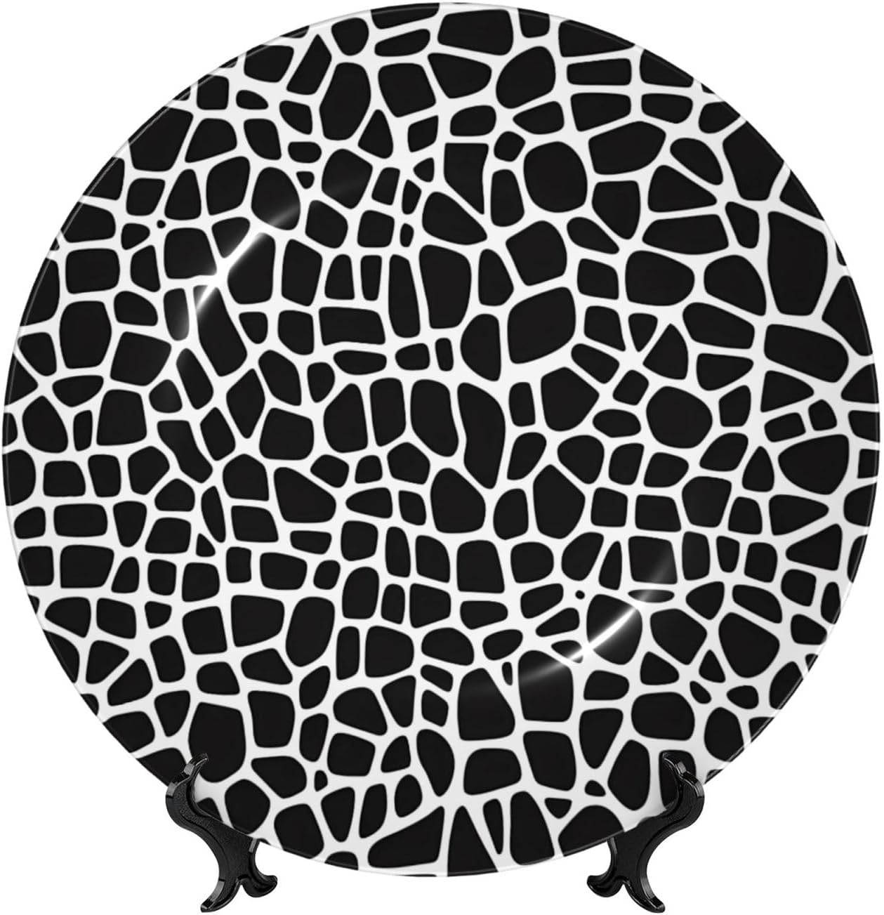 Alligator Skin Style Ceramic Plate Display Home Display With Stand Wall Hanging Plate For Home Decor 10 Inch