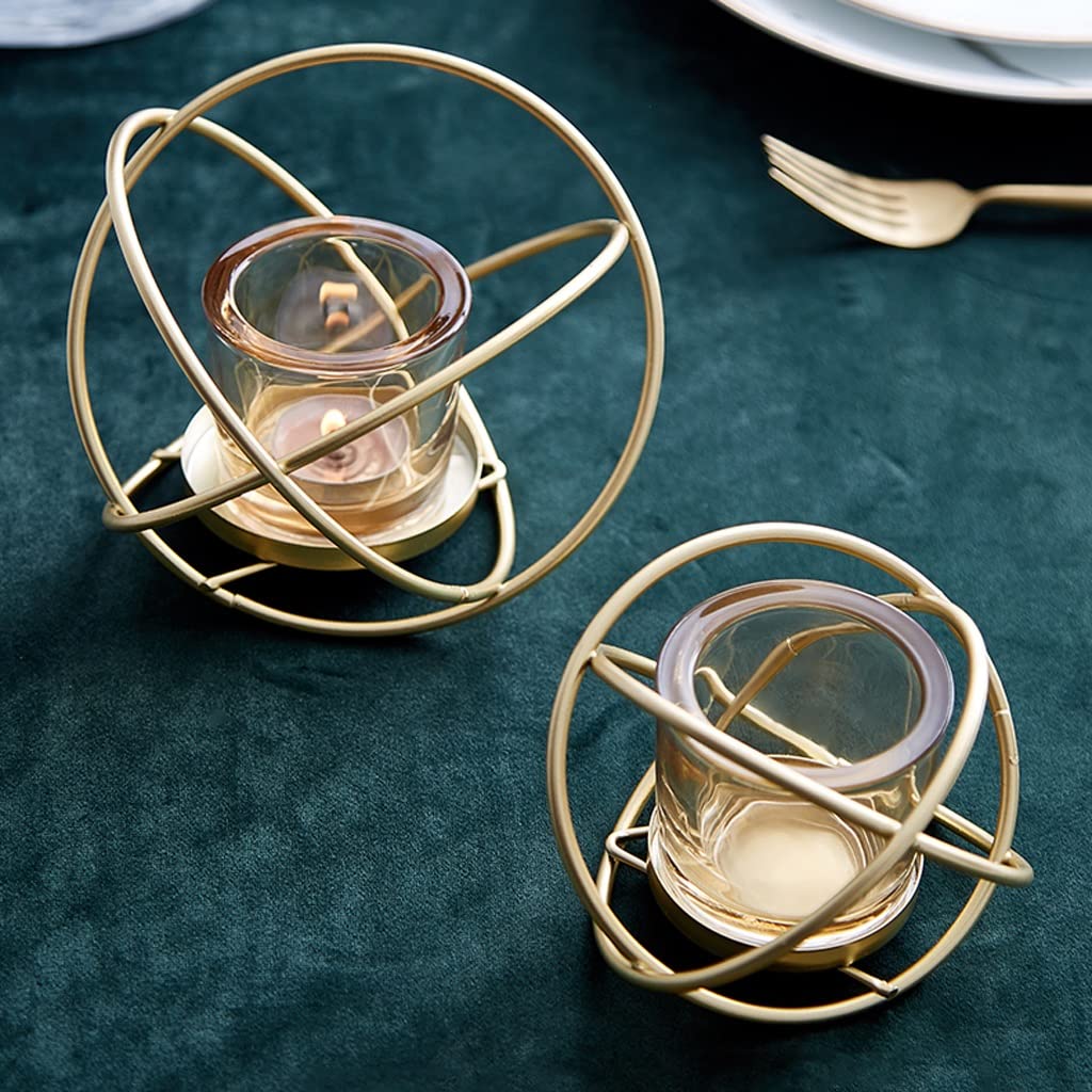 Świecznik Aplikacja Złoty Geometryczny Metalowy Szklany Świecznik Z Żelaznym Uchwytem, Świecznik Do Stojaka Dla Świecznik Na Świeczniki Na Ślub / Imprezę/Home Decor Świecznik Świecznik