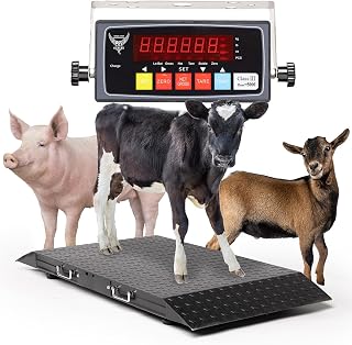 Medium Livestock Scale/Farm Animal Weighing Equipment, Capacity 2000 x 0.2 lb for Sheep, Goat, Alpaca, Pig, etc. Platform 50"x25"