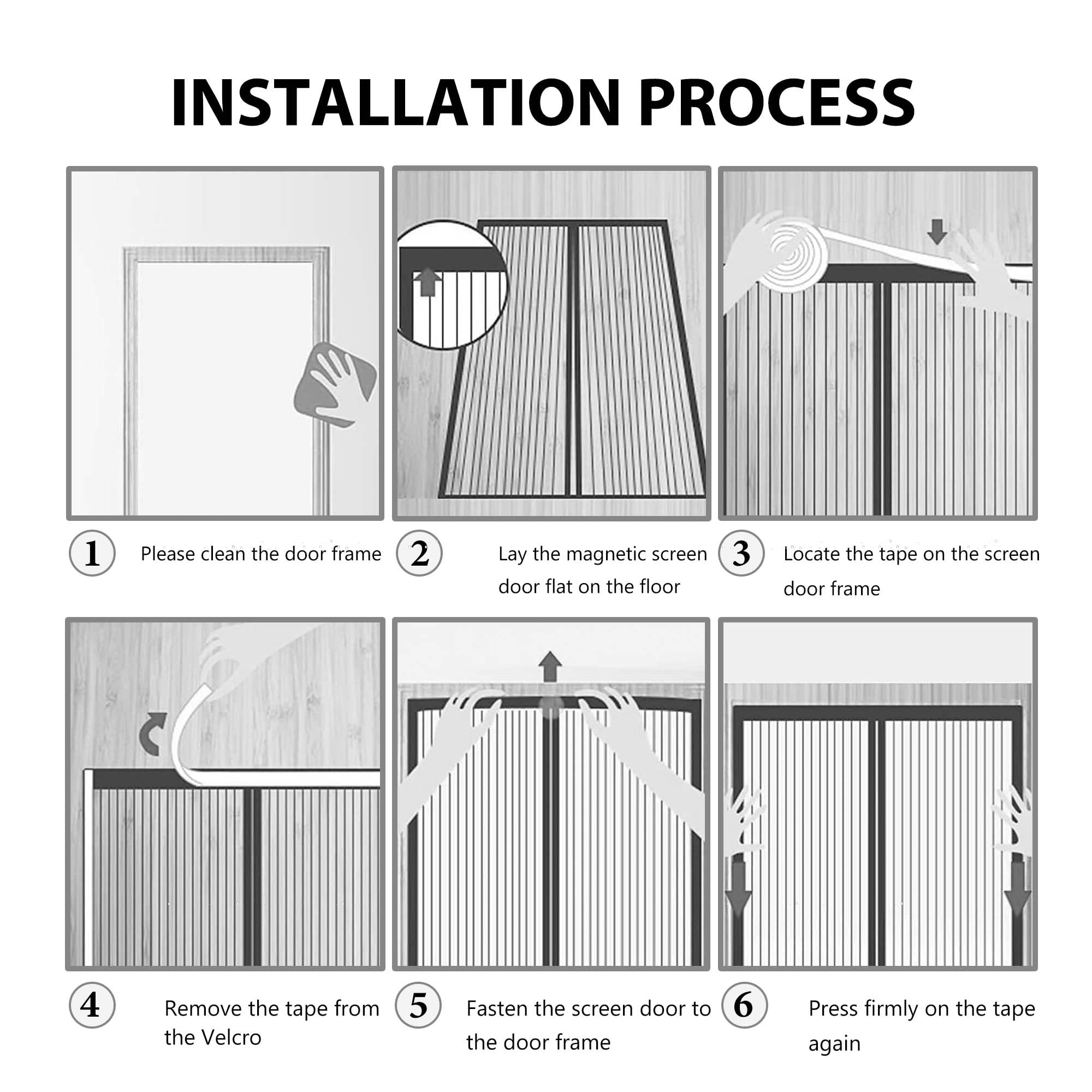 Zanzariera Magnetica per Porta Esterna 128 x 237 cm Anti Insetti Traspirante Chiusura Automatica Bianca Zanzariere Porte per Porte di Soggiorno Camera da Letto Casa, Bianco
