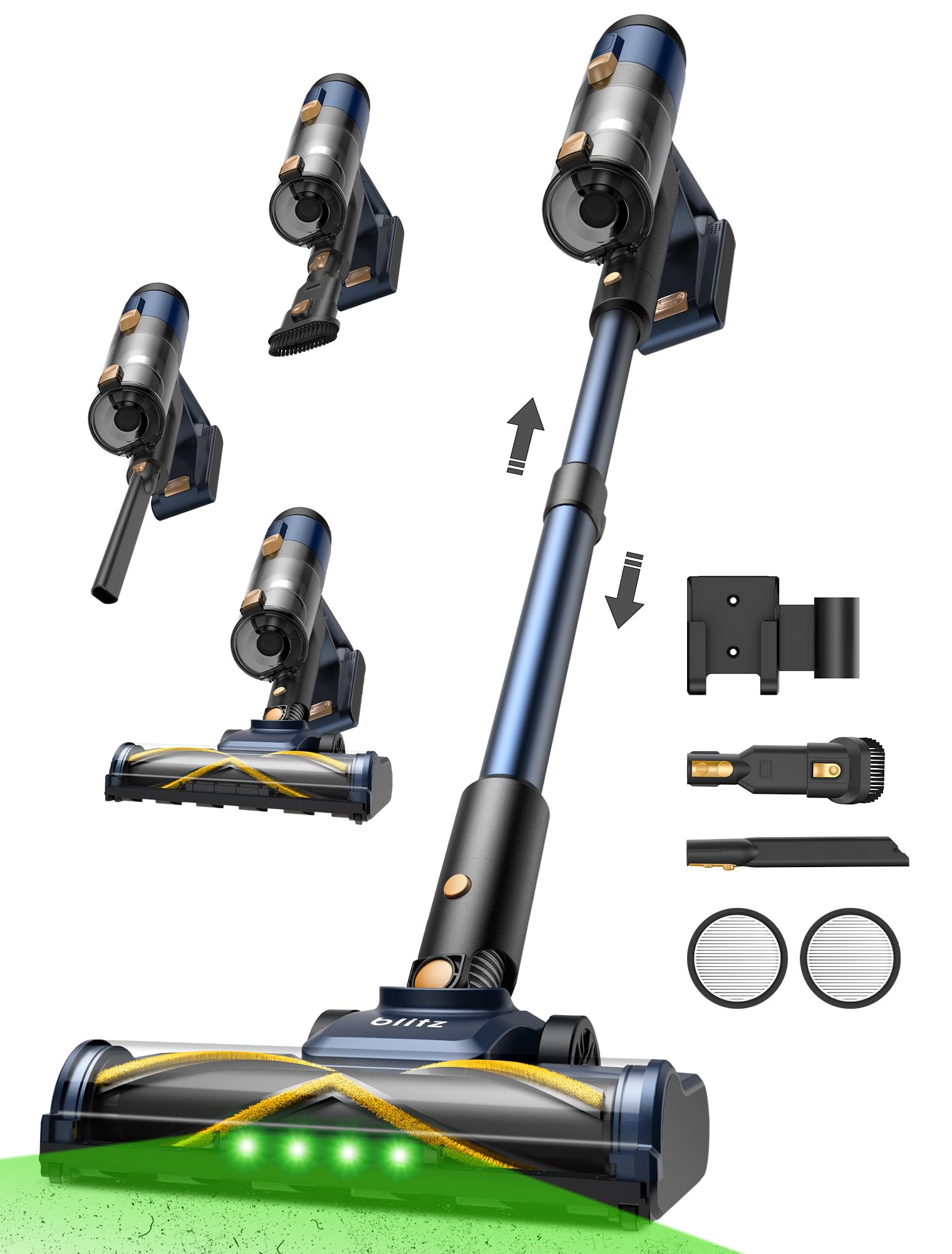 Vexilar V12 Aspirateur Balai sans Fil, 50Min/50Kpa/450W Aspirateur sans Fil Puissant, Brosse pour Sol améliorée,Technologie GreenEye,Chargement Mural, Aspirateur pour Tapis,Sols,Poils d'animaux