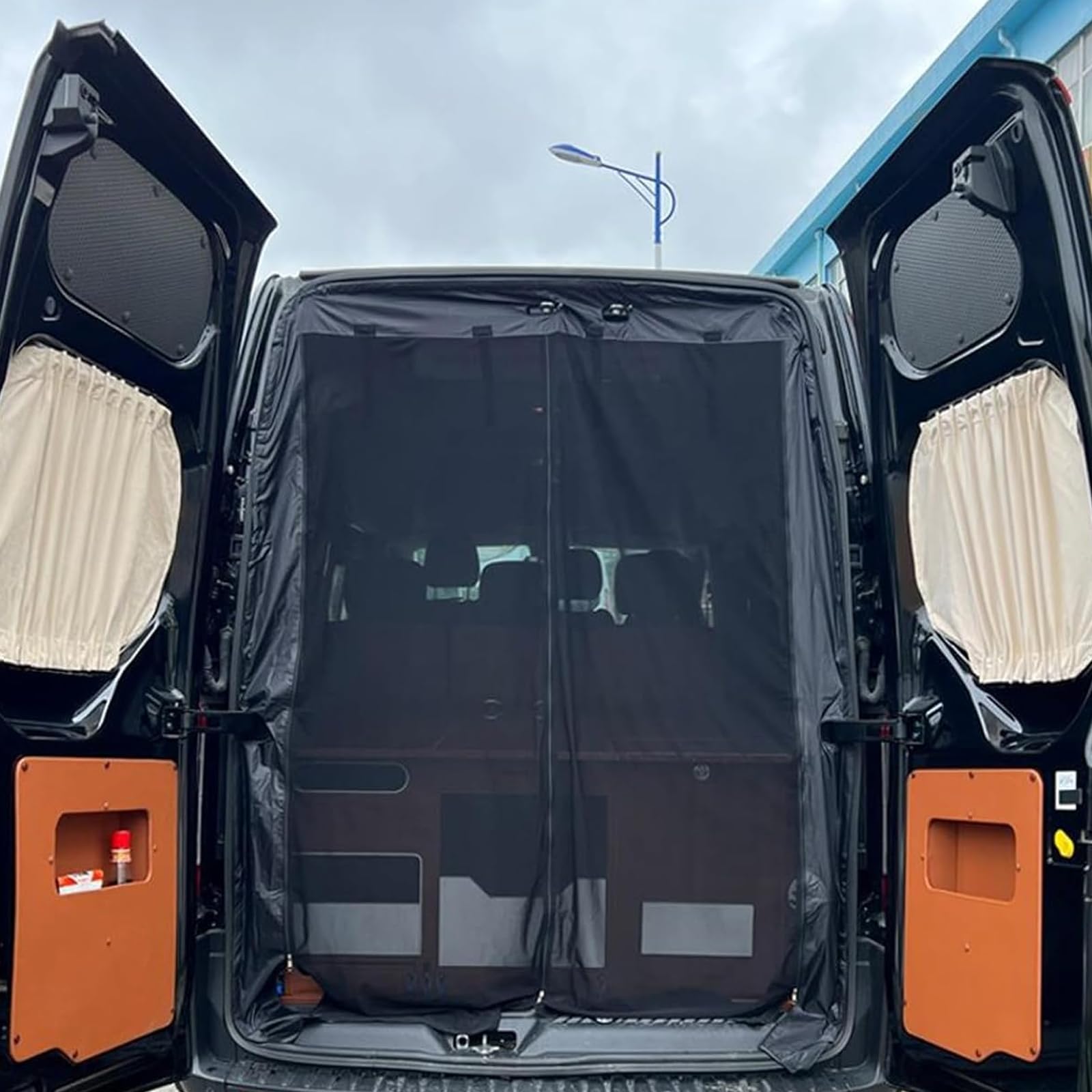 Rideau de porte pour camping-car, protection UV et installation facile de sécurité permanente pour fenêtre