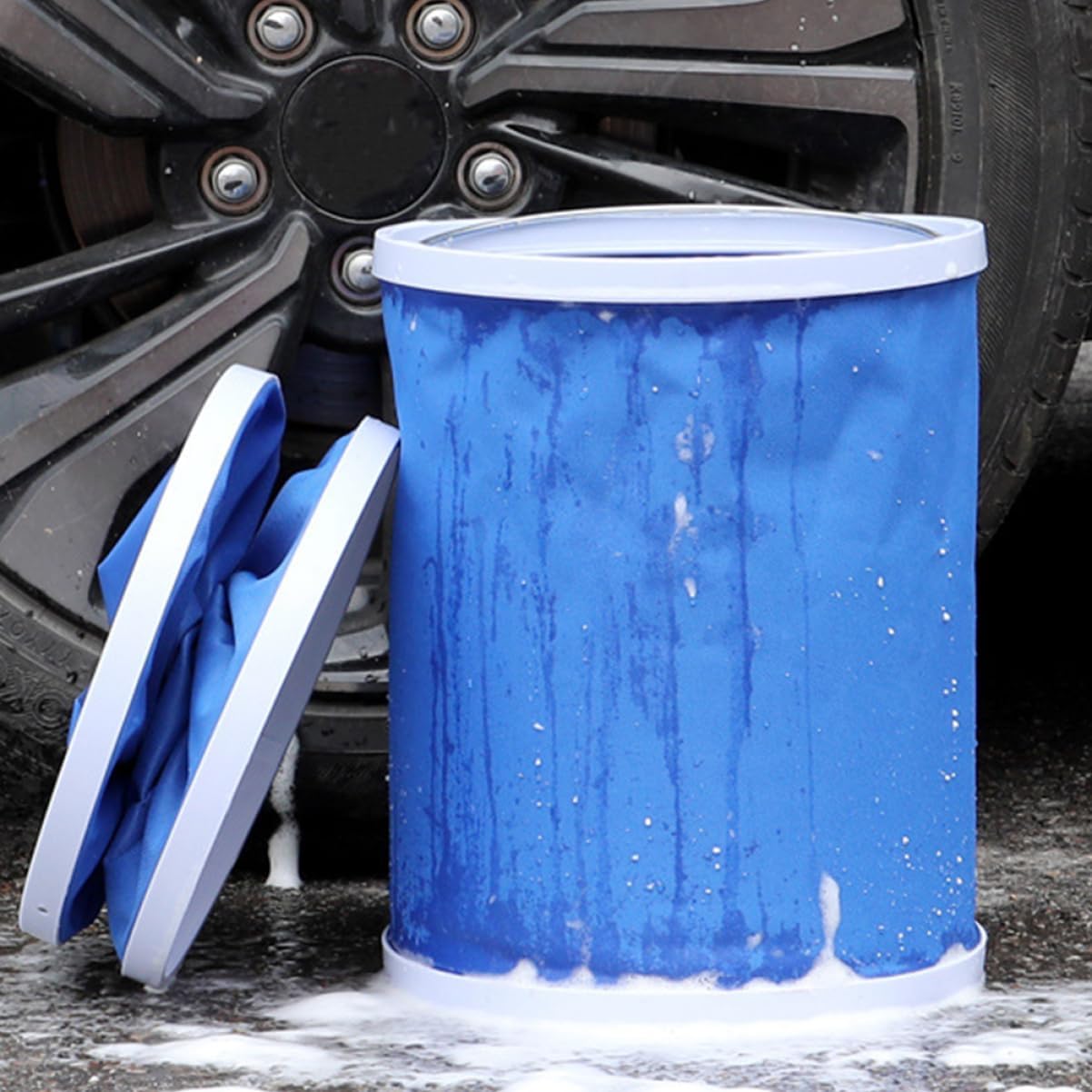 ABOOFAN 1pc Portable Foldable Fishing Bucket Water Carrier for Car Washing and Outdoor Use and Lightweight Collapsible Water Container for Camping and Fishing Activities