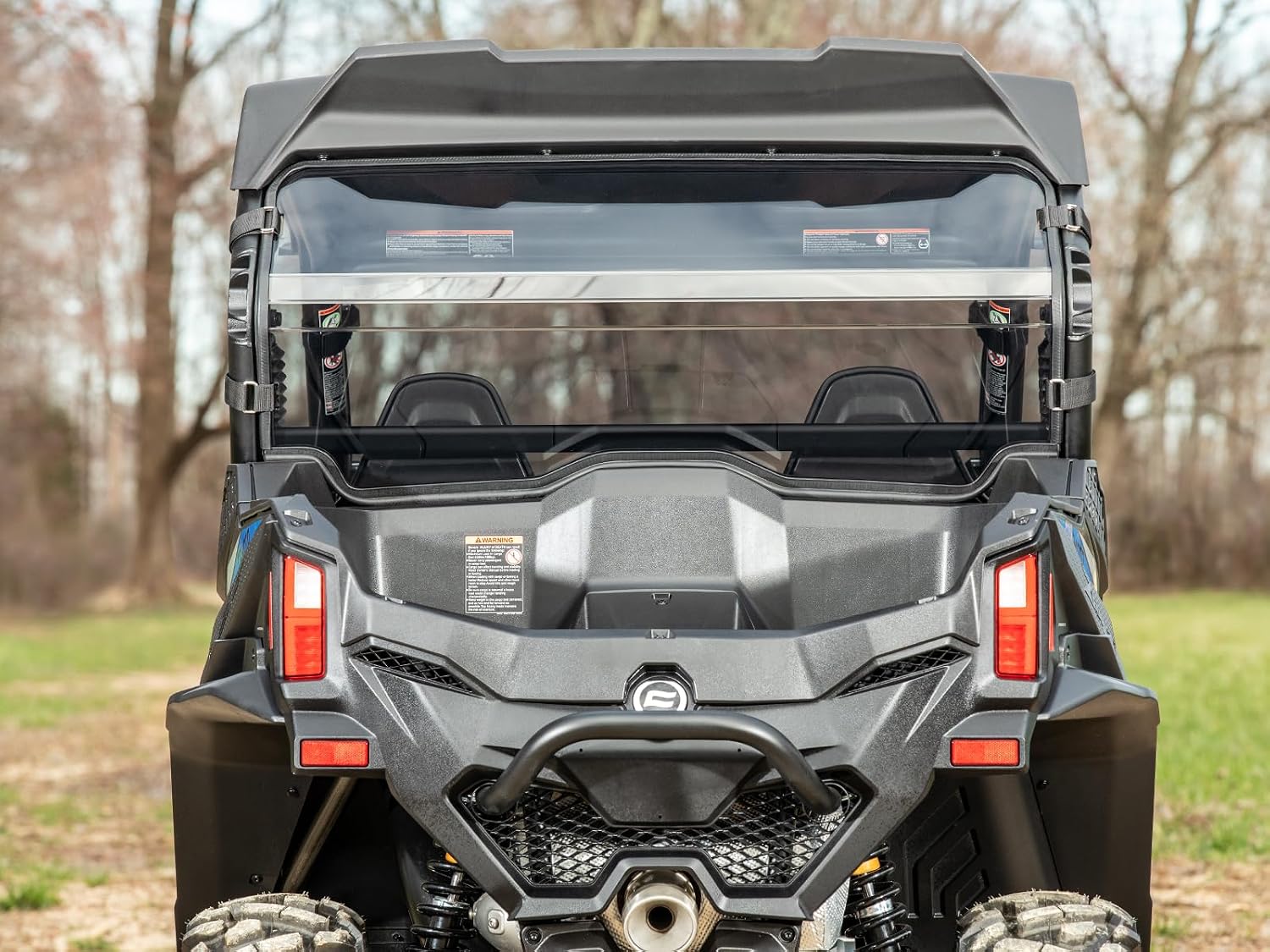 SuperATV Rear Windshield CFMOTO ZForce 950 Sport | CFMOTO ZForce 950 Sport : 2023+ | Made in the USA | Made of Lightly-Tinted 1/4” Polycarbonate | Protects Against Flying Mud and Debris |