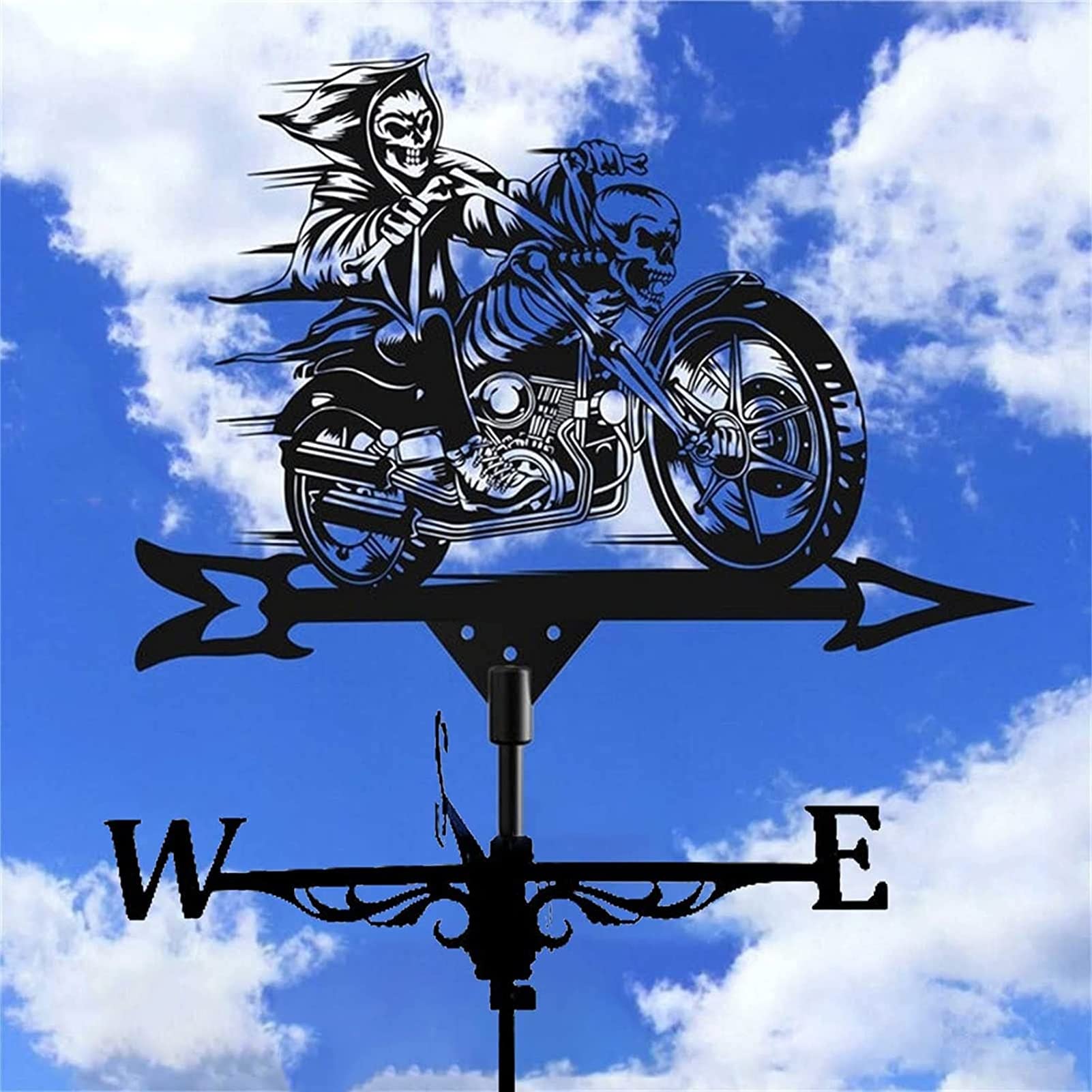 TAXXII Weathervane Weather Vanes for Retro Motorcycle Metal Wind Vane Measuring Tool Yard Direction Houses Farm Patio Lawns Garden