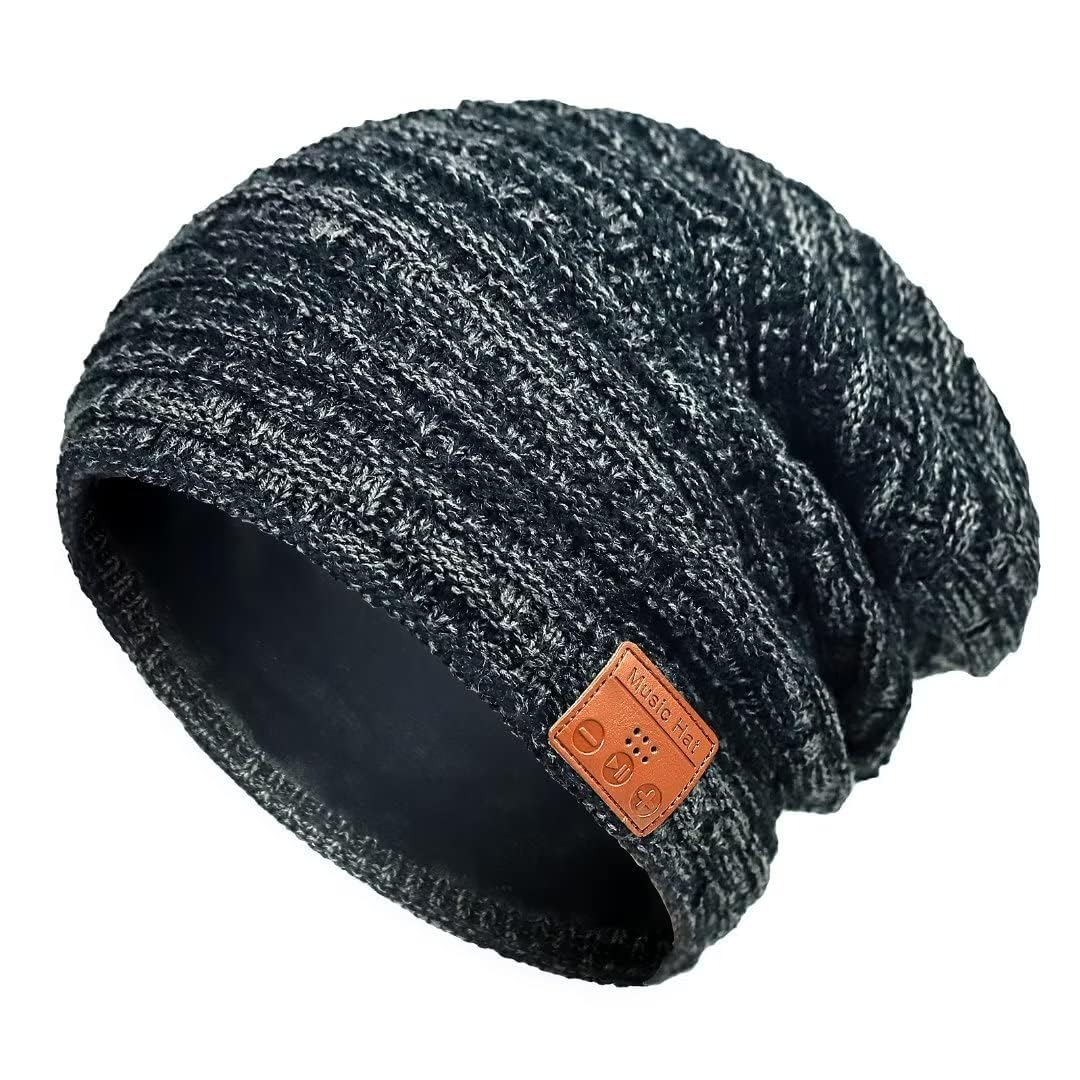 Regalo Uomo Donna Cappello Bluetooth Berretto Sci Regalo Natale Cappello Sportivi Uomo Musicale Bluetooth Lavorato a Maglia Berretto Cappello Invernali con Cuffie Stereo e Microfono Vivavoce