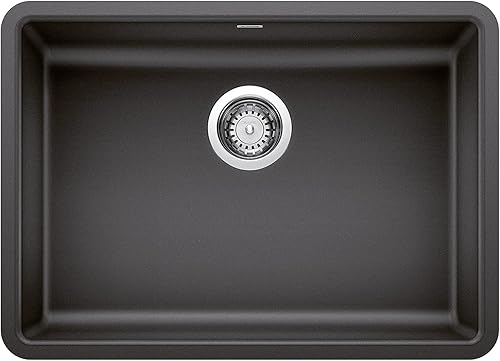 BLANCO 442543 Precis - Fregadero de cocina, 25 pulgadas de largo x 18 pulgadas de ancho, antracita