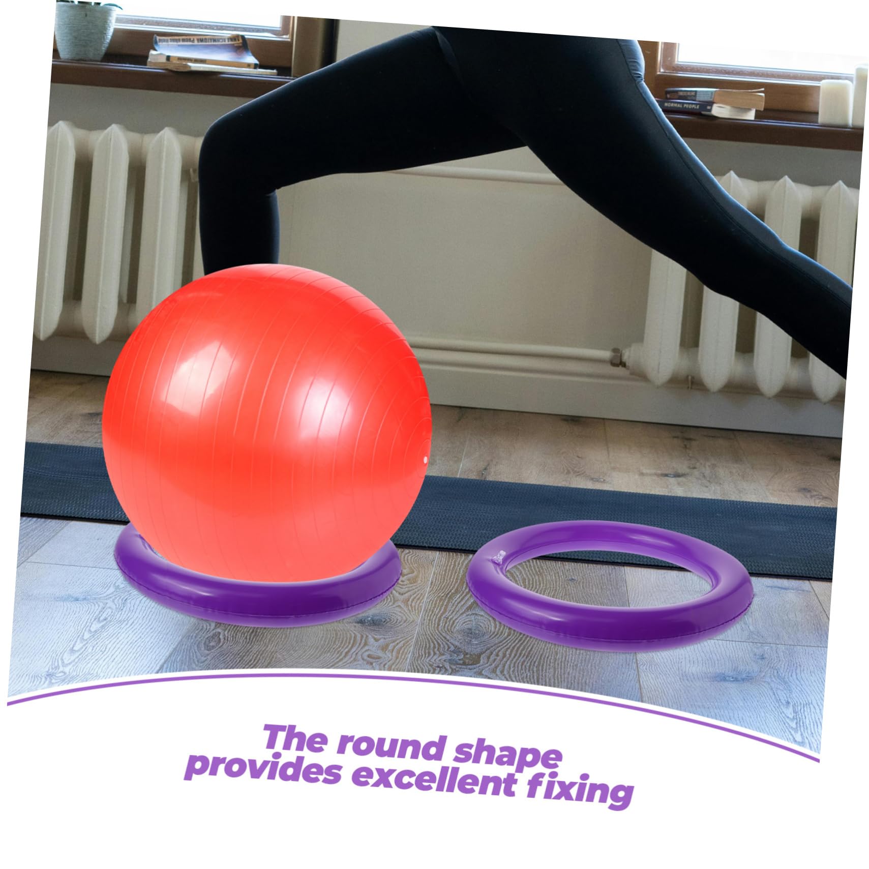BESPORTBLE Base per Palla Yoga Base a Sfera Gonfiabile Anello Stabilizzante per Palla Yoga Sedile Yoga Base della Palla Fitness Sedia a Sfera per Allenamento PVC Viola,Porpora