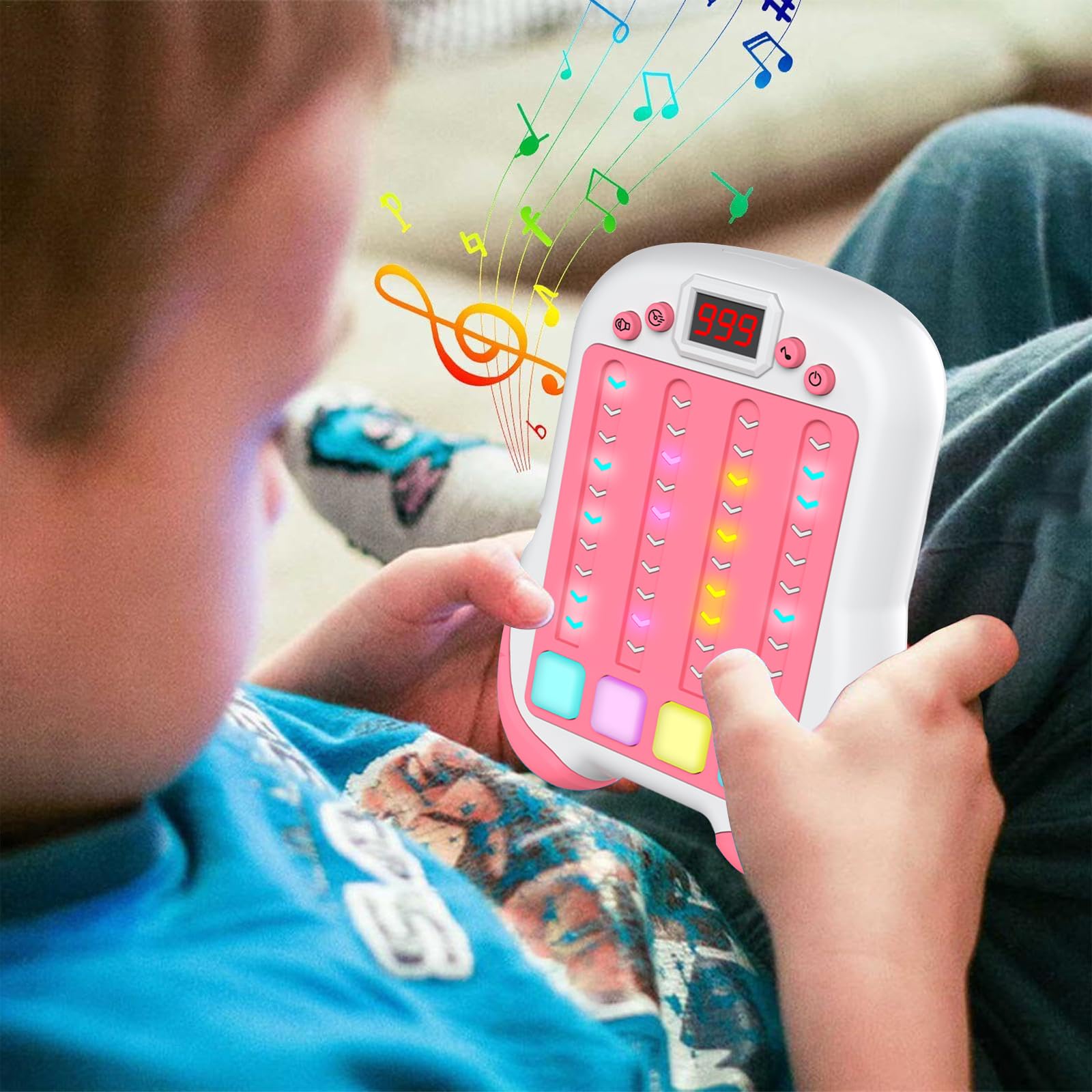 POPOYU Musica elettronica portatile ritmo macchina gioco gioco console di gioco master ritmo migliorato gioco pressione veloce gioco pop it giocattoli sensoriali per bambini 4, 5, 6, 7, 8, 9