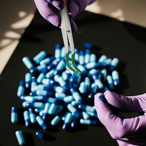 Miniatura 7 de Juego de 2 pinzas con puntas de goma, puntas revestidas de goma de PVC, pinzas de punta plana dobladas y rectas, sellos, monedas, joyas,