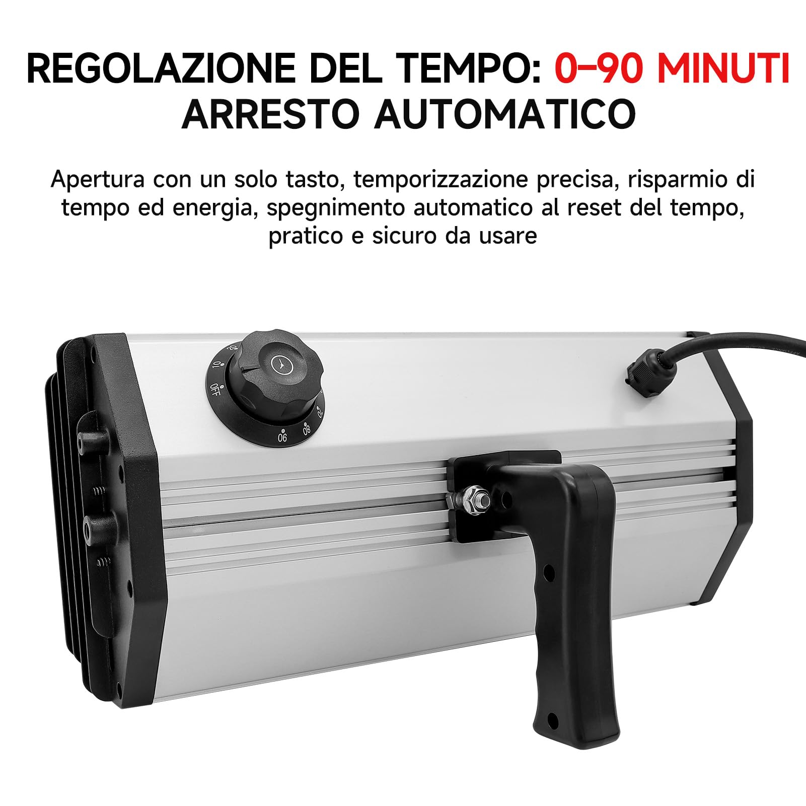 DATOUBOSS Lampada Infrarossi per Carrozzeria 2000W,Lampada per Asciugatura Vernice, Lampada Asciugatura carrozzeria con Timer 0–90 per Riparazione Carrozzeria Auto e Lavori di Verniciatura (650×500m)