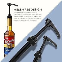 Vista 4 de Bomba de jarabe compatible con Torani, Davinci y Skinny (paquete de 2) - se adapta a botellas (25.4 onzas-750ml) (Negro)