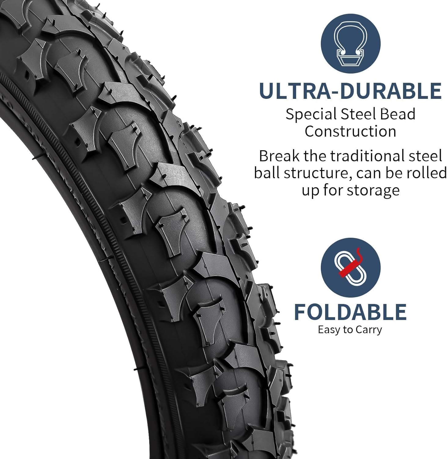 YUNSCM 2-PCS 18" Mountain Bike Tires 18 x 2.125/57-355 Compatible with Mountain Bike 18X2.125 18 * 2.125 Bicycle Tires