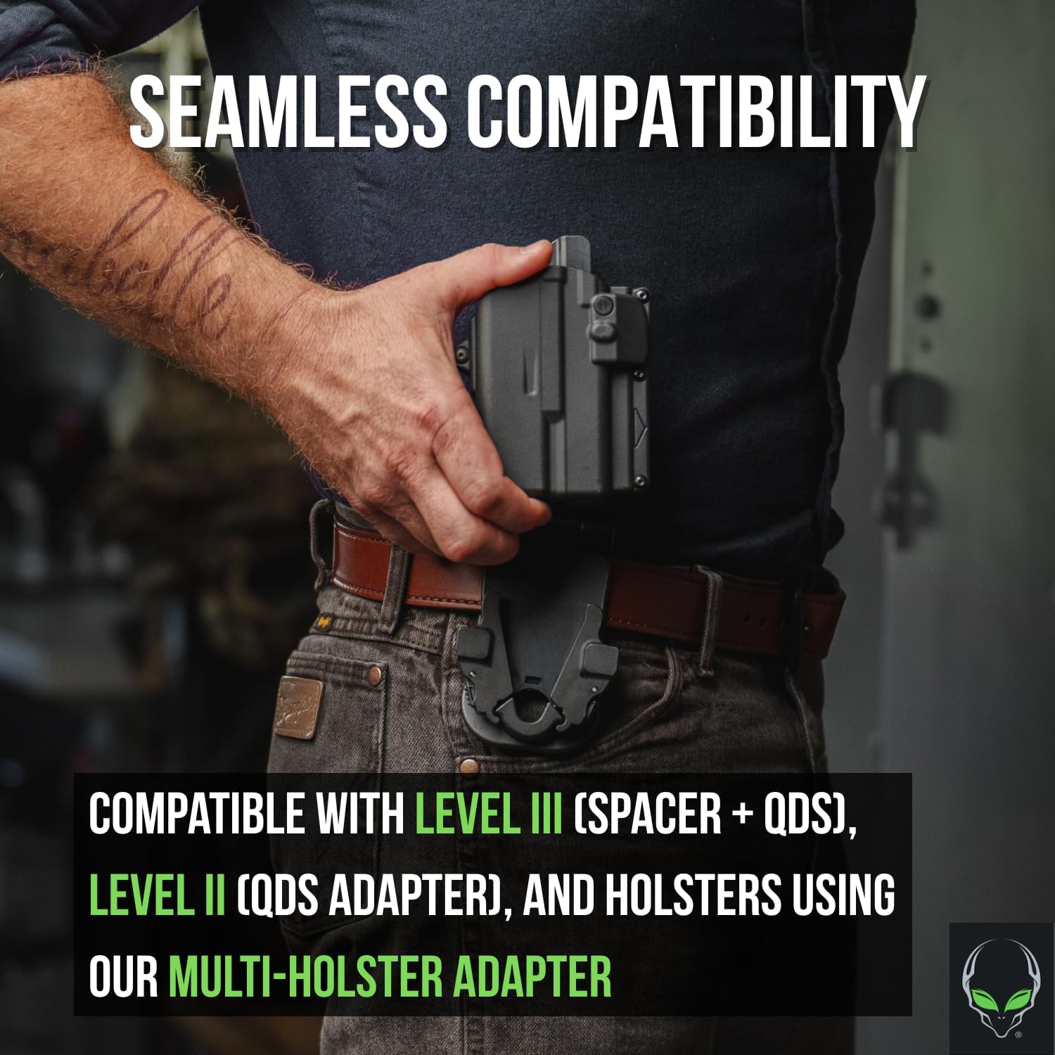 Alien Gear Locking Belt Slide – Fits 1.5” to 2.25” Belts – QDS Compatible Holster Attachment – Professional-Grade Security – USA Made